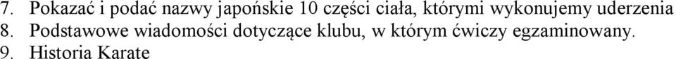 8. Podstawowe wiadomości dotyczące klubu,