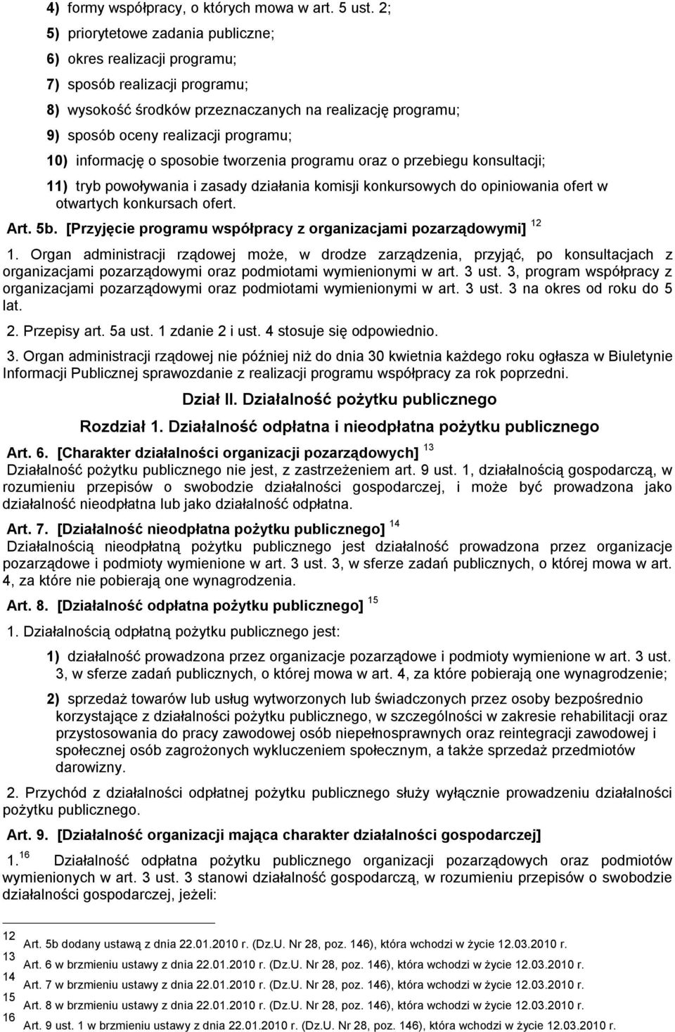 informację o sposobie tworzenia programu oraz o przebiegu konsultacji; 11) tryb powoływania i zasady działania komisji konkursowych do opiniowania ofert w otwartych konkursach ofert. Art. 5b.