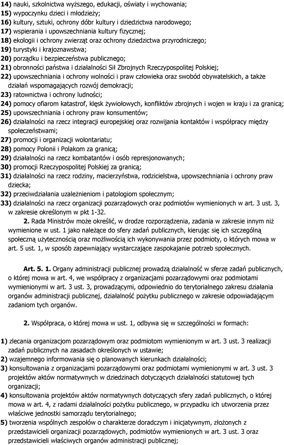 państwa i działalności Sił Zbrojnych Rzeczypospolitej Polskiej; 22) upowszechniania i ochrony wolności i praw człowieka oraz swobód obywatelskich, a także działań wspomagających rozwój demokracji;