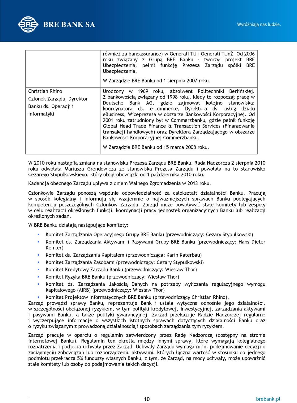 od 1998 roku, kiedy to rozpoczął pracę w Deutsche Bank AG, gdzie zajmował kolejno stanowiska: koordynatora ds e-commerce, Dyrektora ds usług działu ebusiness, Wiceprezesa w obszarze Bankowości