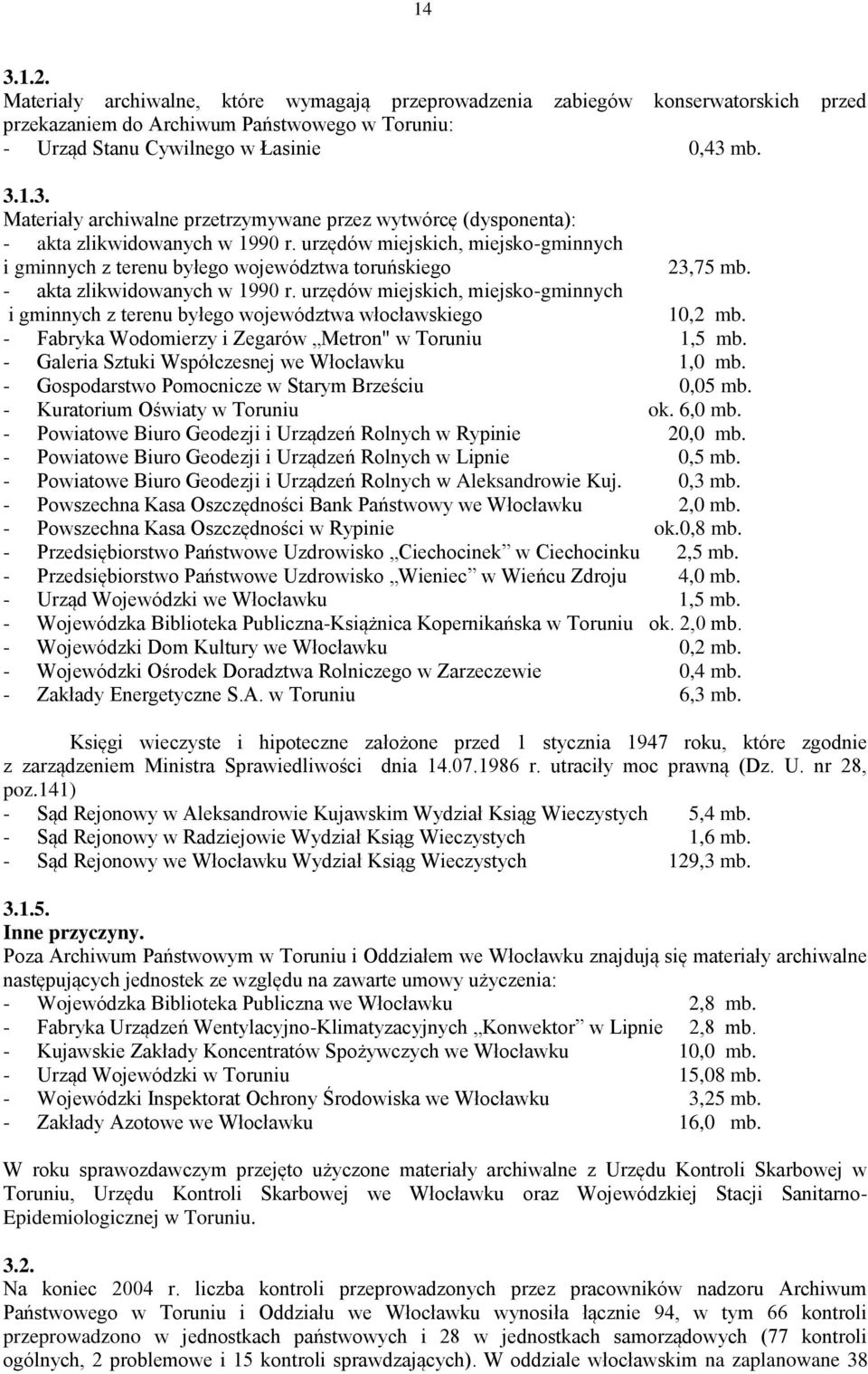 urzędów miejskich, miejsko-gminnych i gminnych z terenu byłego województwa włocławskiego 10,2 mb. - Fabryka Wodomierzy i Zegarów Metron" w Toruniu 1,5 mb.