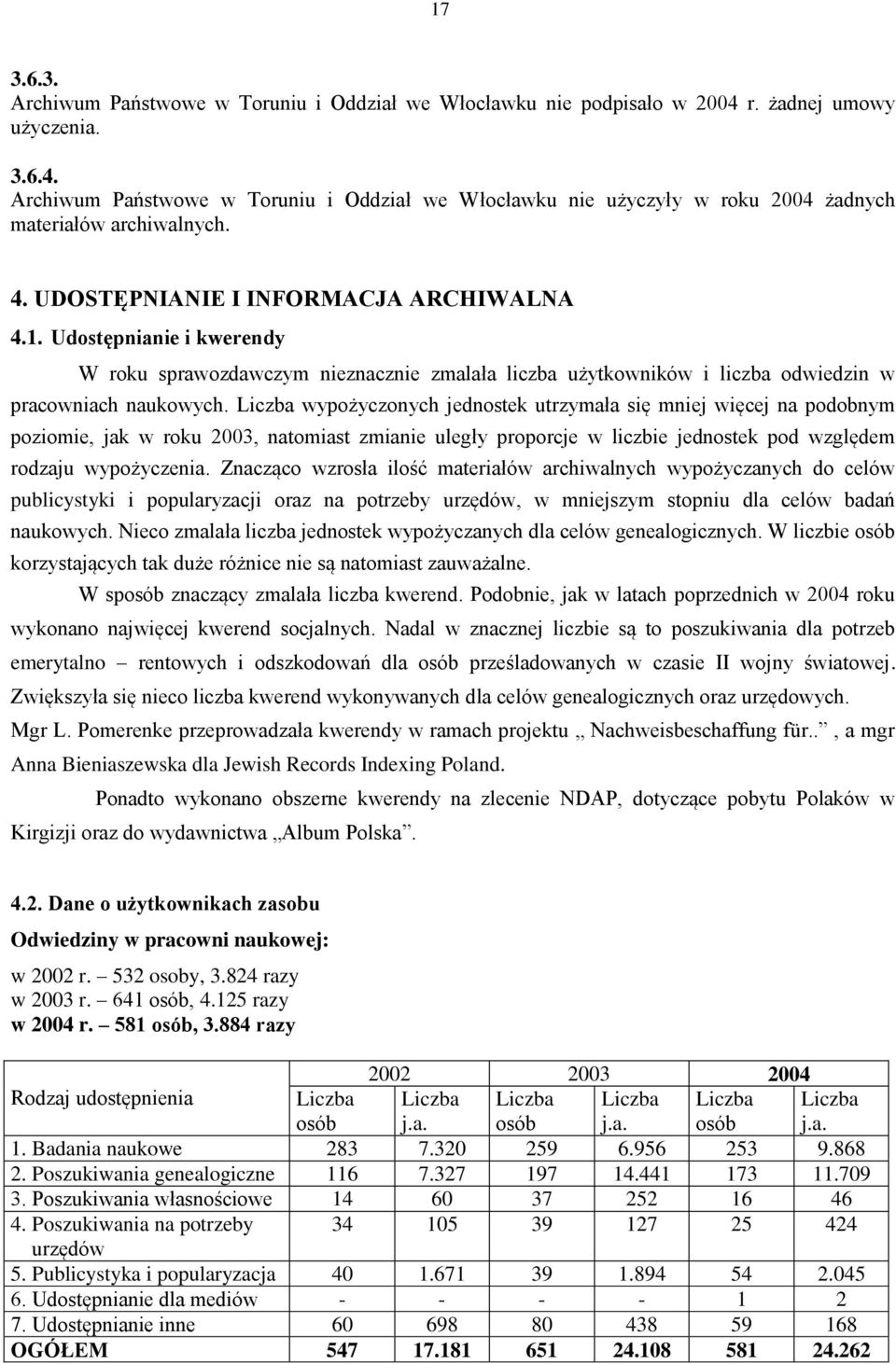 Liczba wypożyczonych jednostek utrzymała się mniej więcej na podobnym poziomie, jak w roku 2003, natomiast zmianie uległy proporcje w liczbie jednostek pod względem rodzaju wypożyczenia.