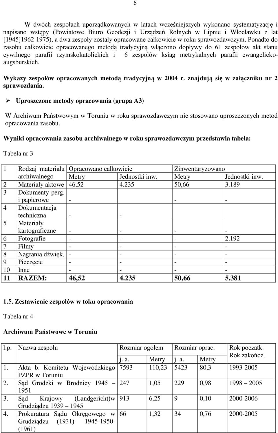 Ponadto do zasobu całkowicie opracowanego metodą tradycyjną włączono dopływy do 61 zespołów akt stanu cywilnego parafii rzymskokatolickich i 6 zespołów ksiąg metrykalnych parafii