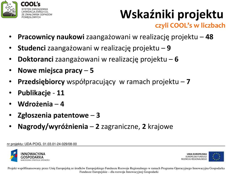 Nowe miejsca pracy 5 Przedsiębiorcy współpracujący w ramach projektu 7 Publikacje- 11