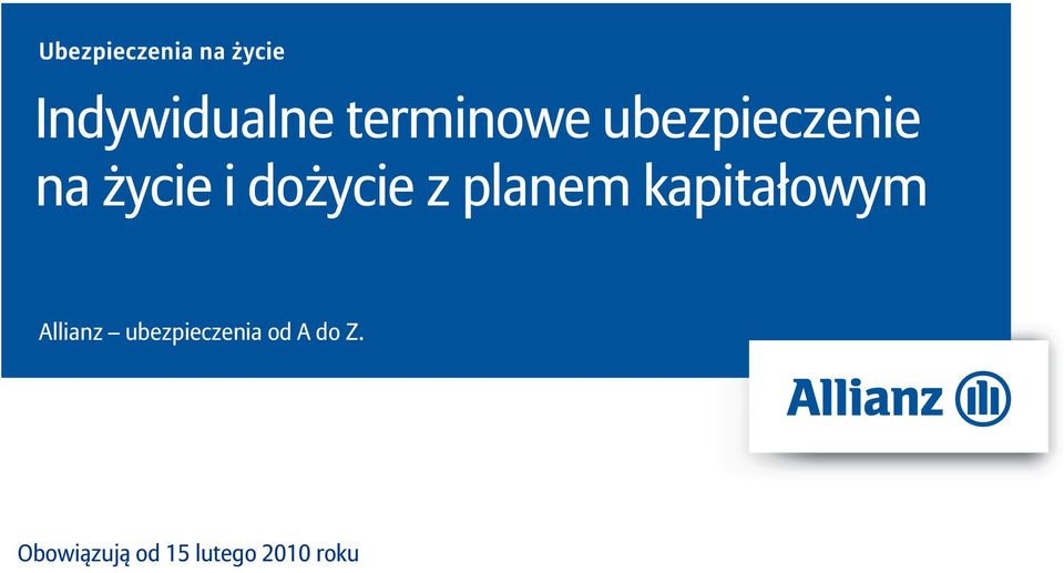 dożycie z planem kapitałowym Allianz