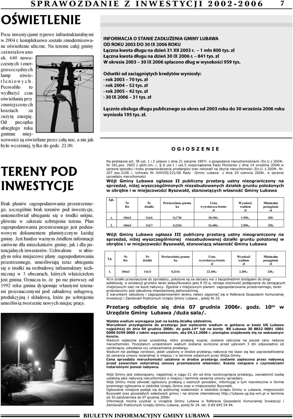 Od początku ubiegłego roku gminne miejscowości są oświetlane przez całą noc, a nie jak było wcześniej, tylko do godz. 22.00.