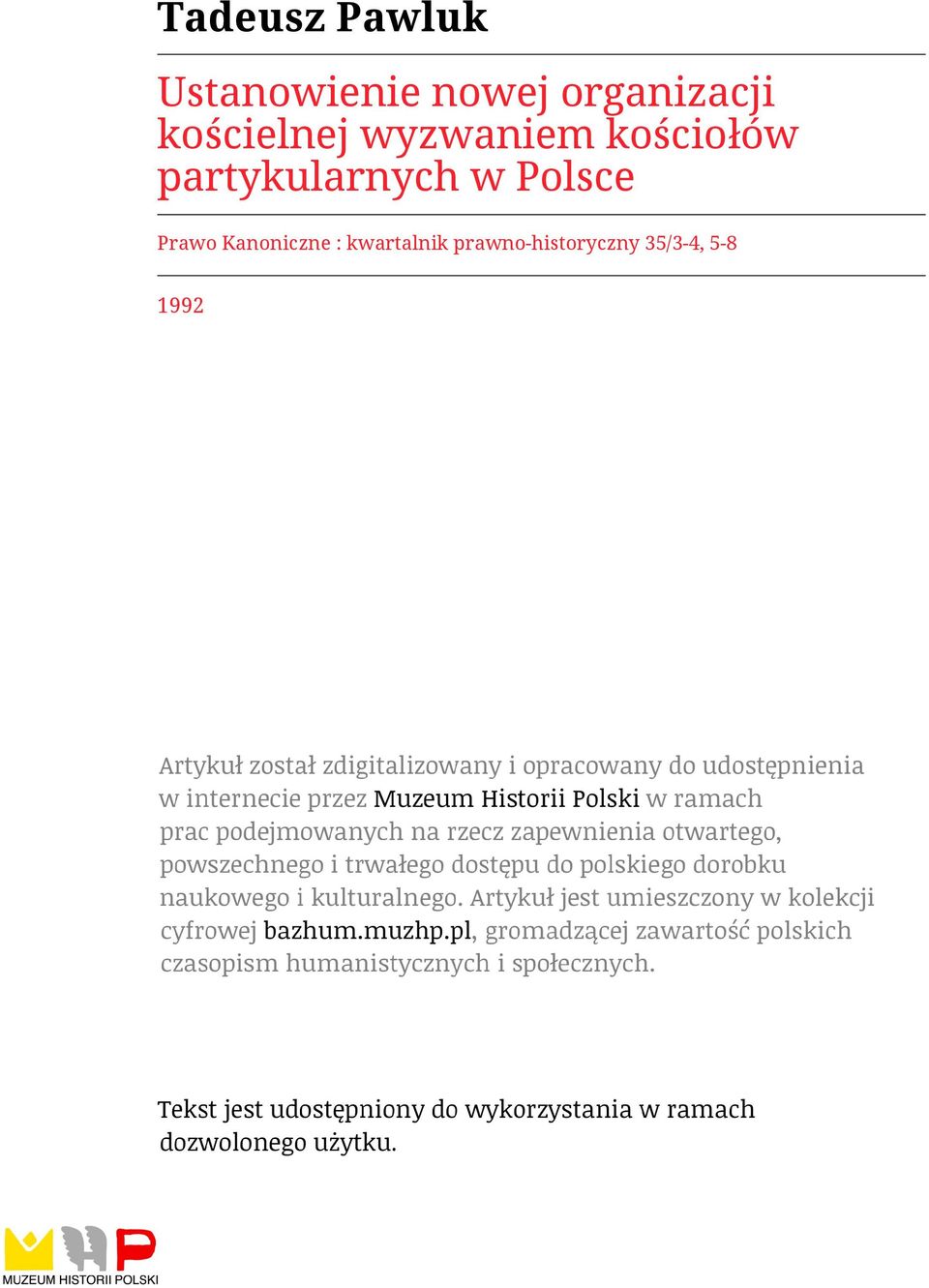 kościołów partykularnych w Polsce Prawo