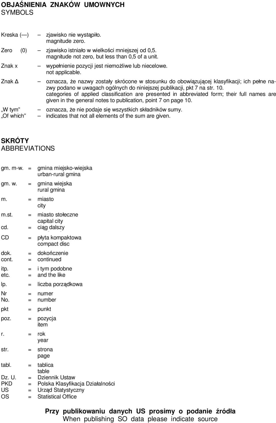 oznacza, e nazwy zosta y skrócone w stosunku do obowi zuj cej klasyfikacji; ich pe ne nazwy podano w uwagach ogólnych do niniejszej publikacji, pkt 7 na str. 10.