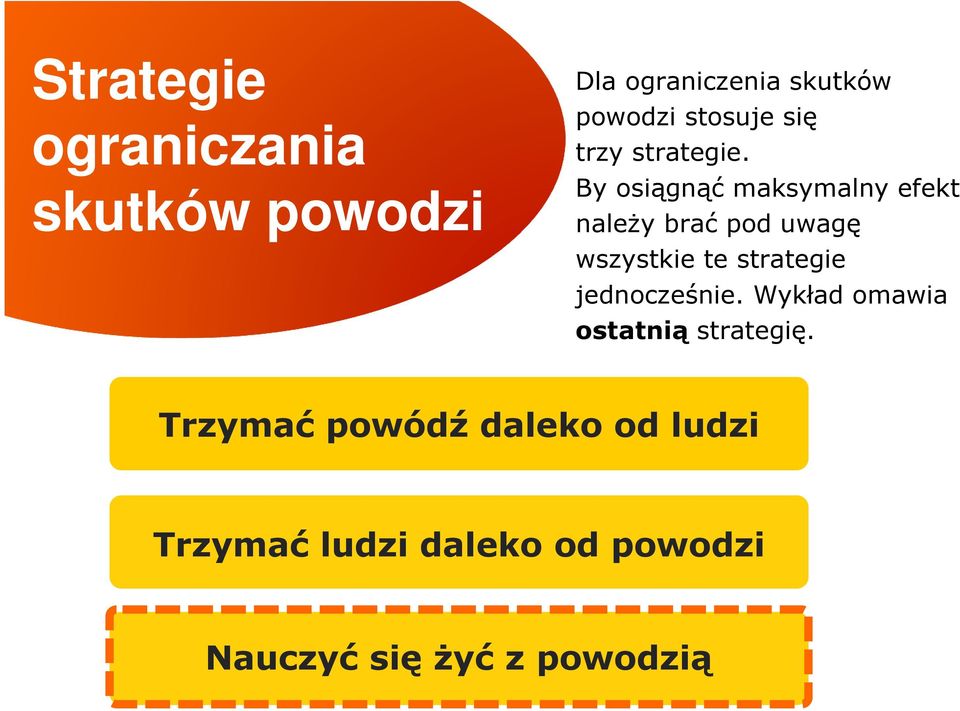 By osiągnąć maksymalny efekt naleŝy brać pod uwagę wszystkie te strategie