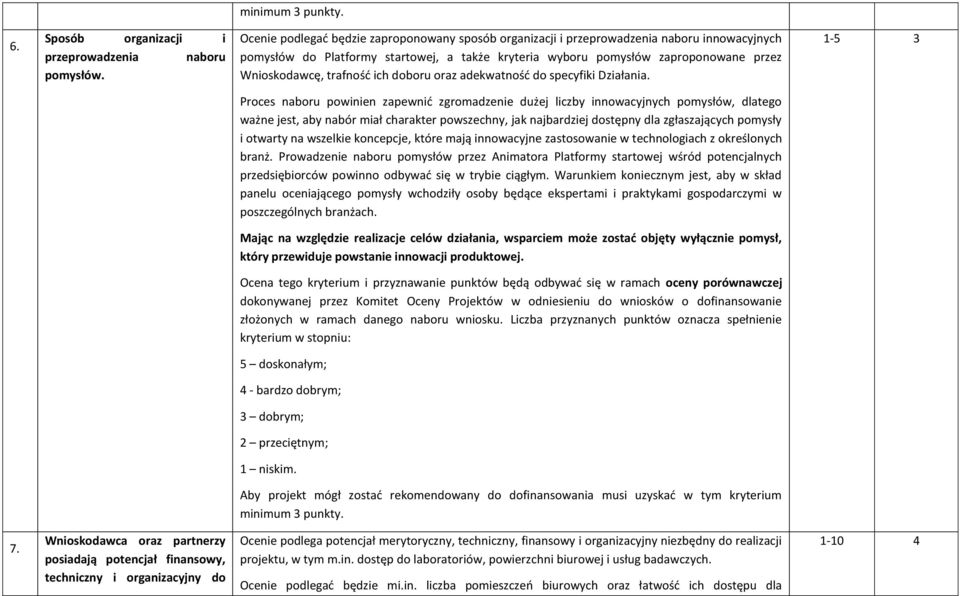 trafność ich doboru oraz adekwatność do specyfiki Działania.