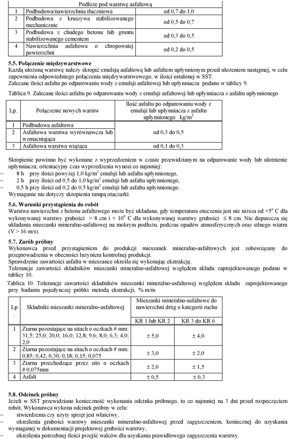 4 Nawierzchnia asfaltowa o chropowatej powierzchni od 0,2 do 0,5 