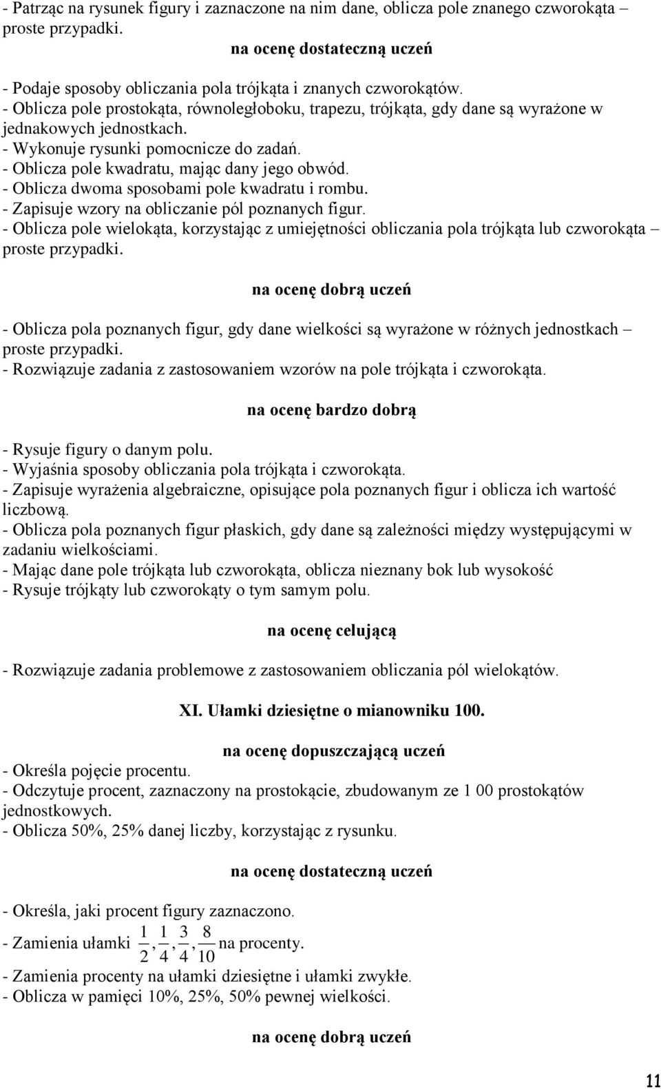 - Oblicza dwoma sposobami pole kwadratu i rombu. - Zapisuje wzory na obliczanie pól poznanych figur.