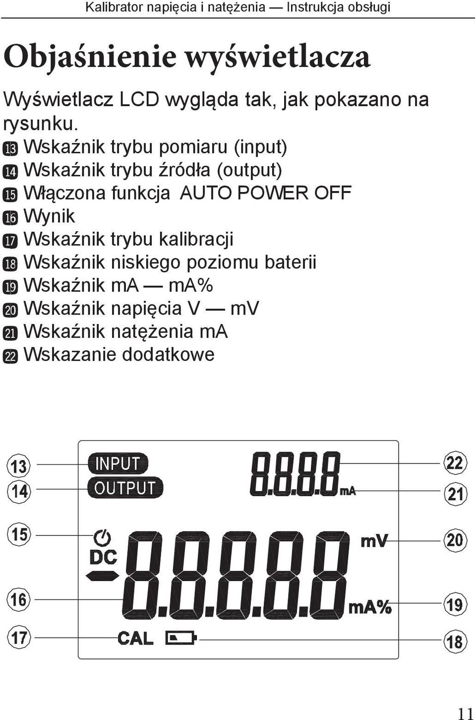 AUTO POWER OFF BR Wynik BS Wskaźnik trybu kalibracji BT Wskaźnik niskiego poziomu