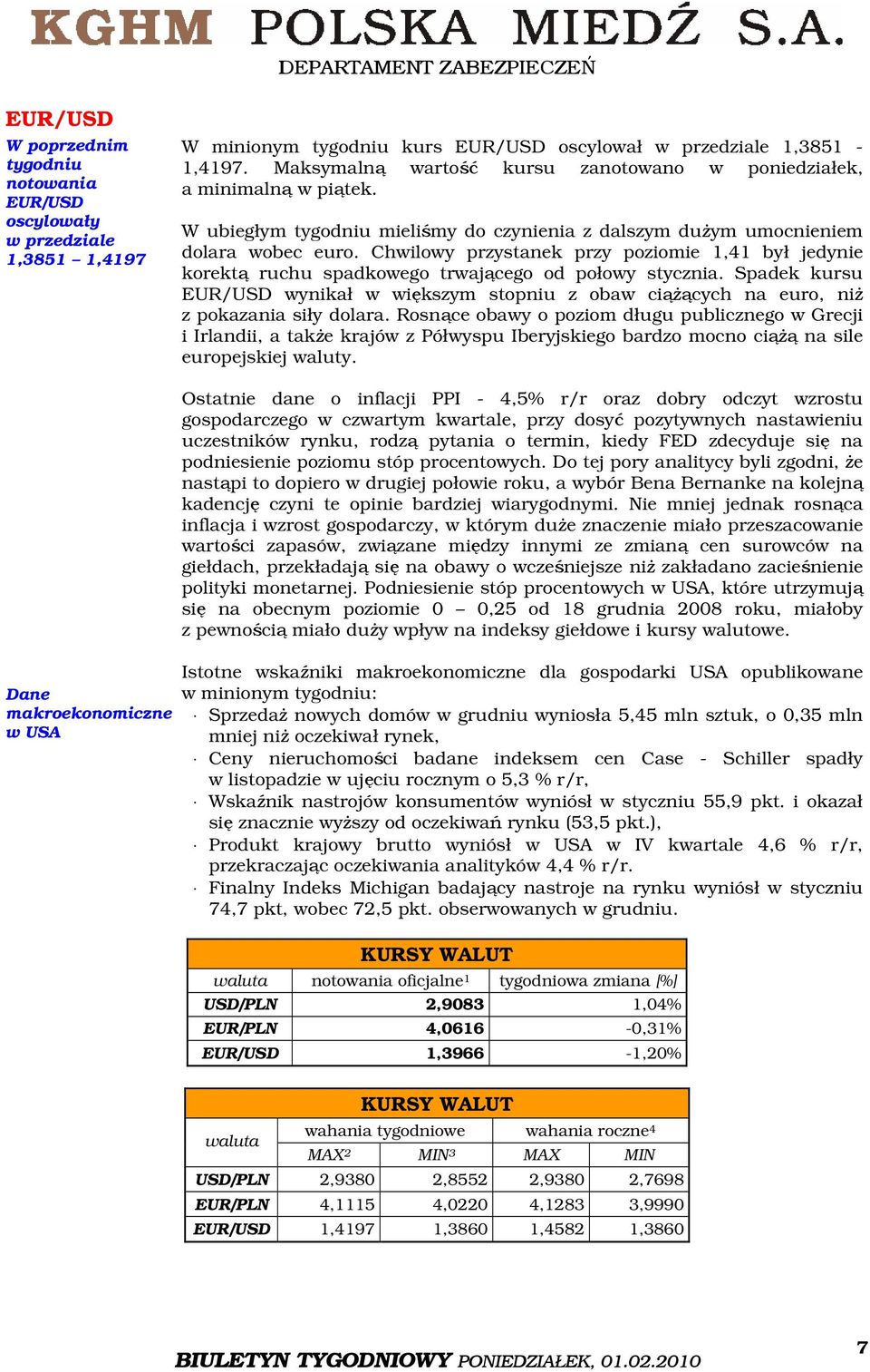 Chwilowy przystanek przy poziomie 1,41 był jedynie korektą ruchu spadkowego trwającego od połowy stycznia.