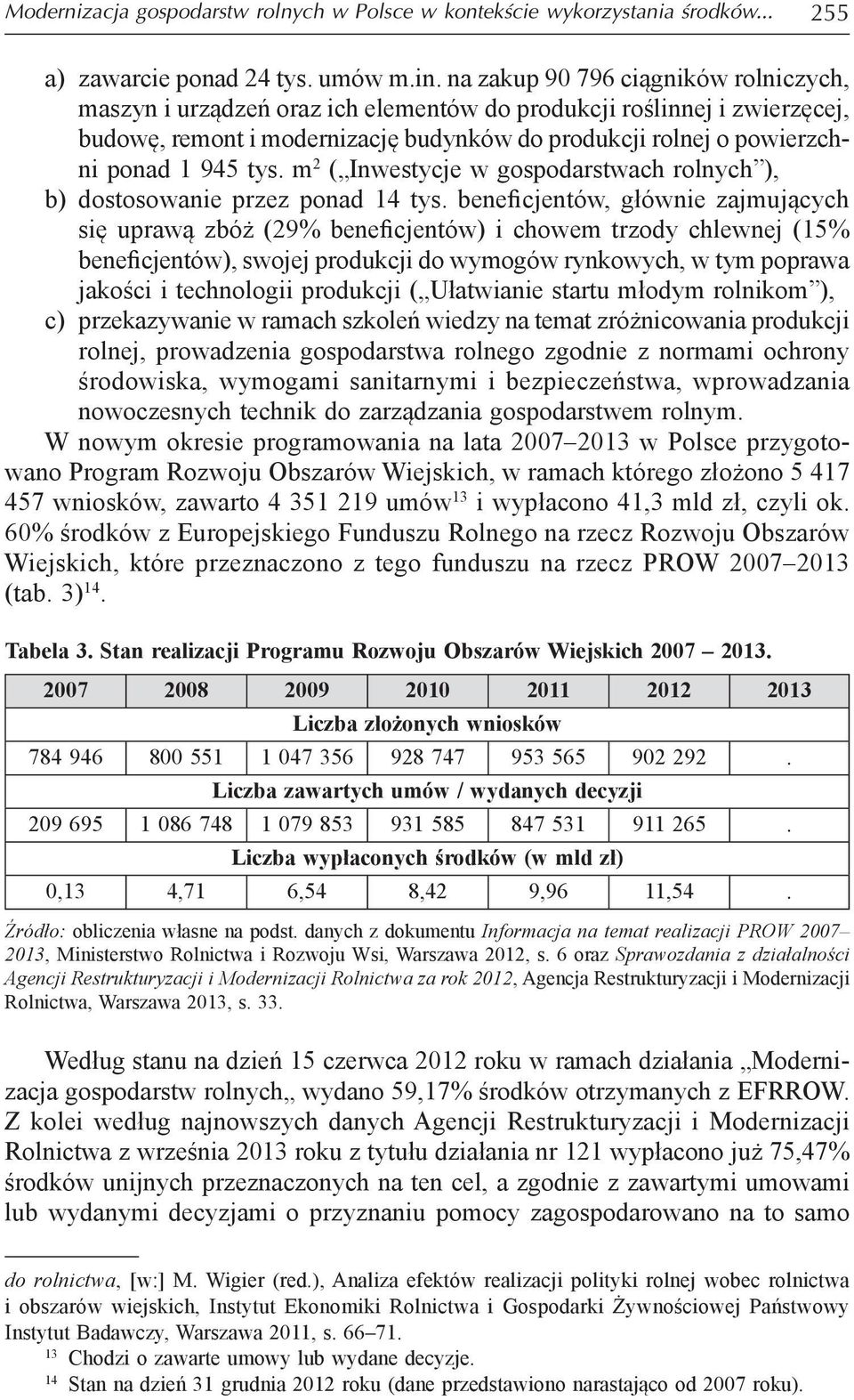 tys. m 2 ( Inwestycje w gospodarstwach rolnych ), b) dostosowanie przez ponad 14 tys.