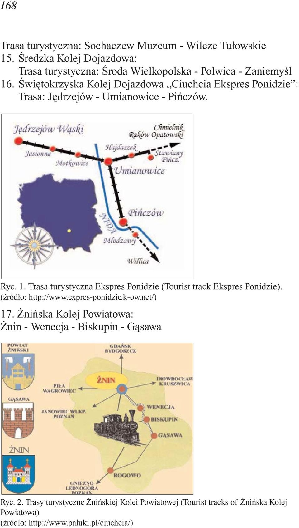 Świętokrzyska Kolej Dojazdowa Ciuch cia Eks pres Po ni dzie : Trasa: Jędrzejów - Umianowice - Pińczów. Ryc. 1.