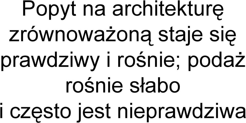 prawdziwy i rośnie; podaż