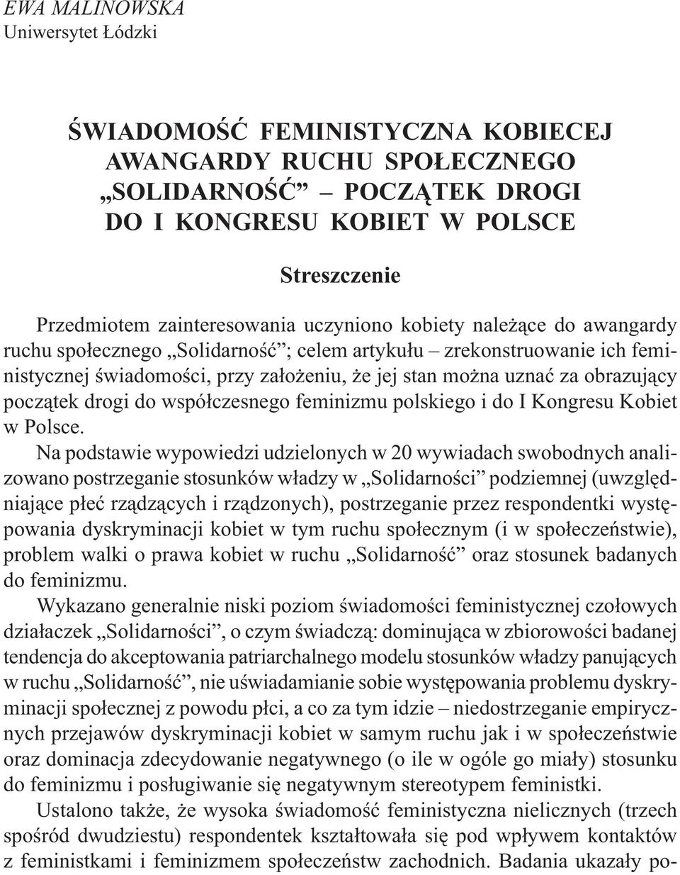 feminizmu polskiego i do I Kongresu Kobiet w Polsce.