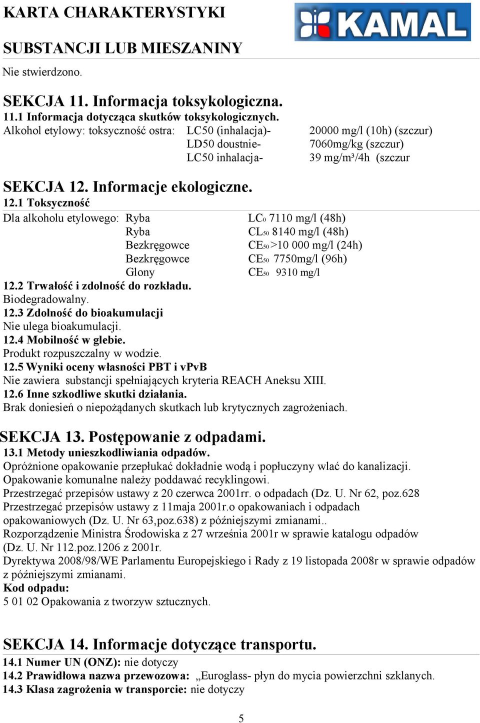 Informacje ekologiczne. 12.