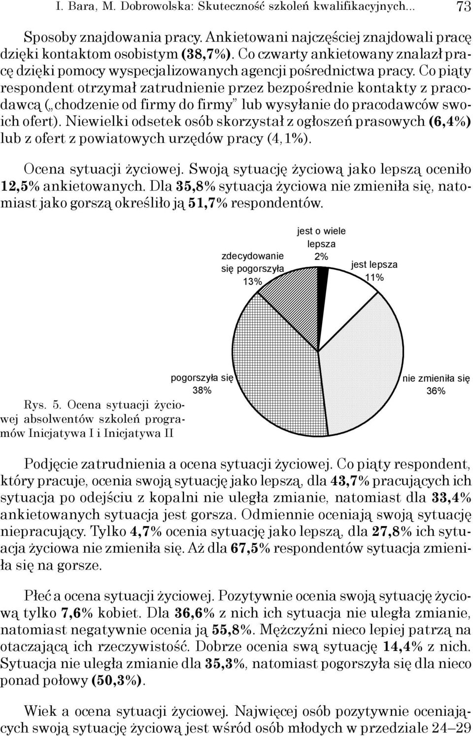 Co piąty respondent otrzymał zatrudnienie przez bezpośrednie kontakty z pracodawcą ( chodzenie od firmy do firmy lub wysyłanie do pracodawców swoich ofert).