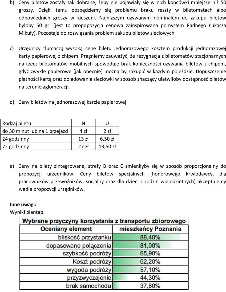 (jest to propopozycja cenowa zainspirowana pomysłem Radnego Łukasza Mikuły). Pozostaje do rozwiązania problem zakupu biletów sieciowych.