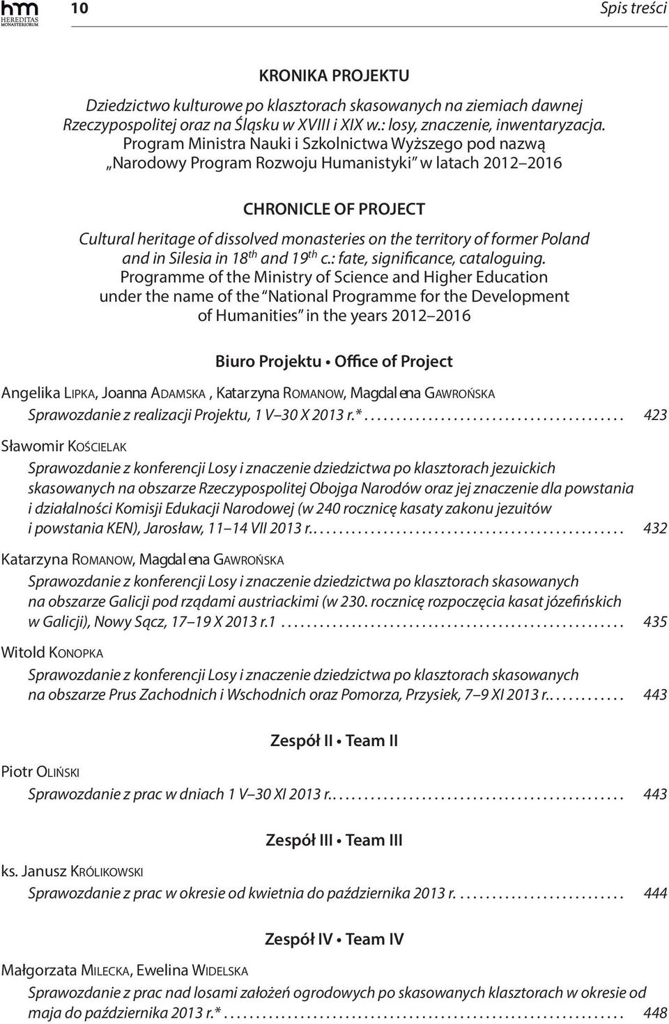 former Poland and in Silesia in 18 th and 19 th c.: fate, significance, cataloguing.