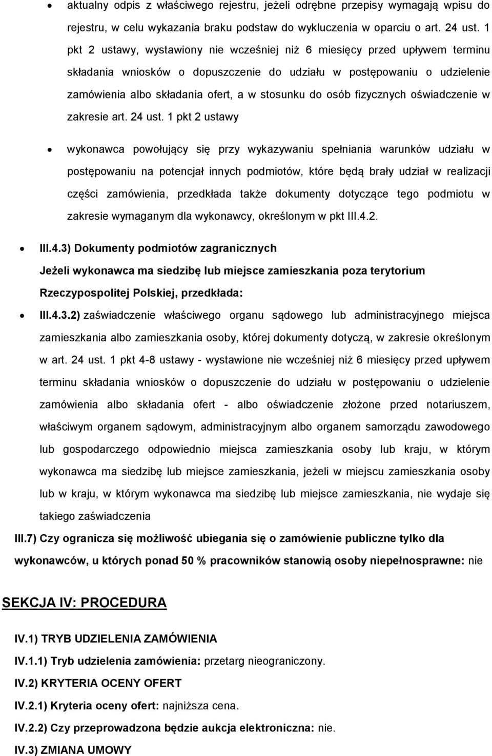 osób fizycznych oświadczenie w zakresie art. 24 ust.