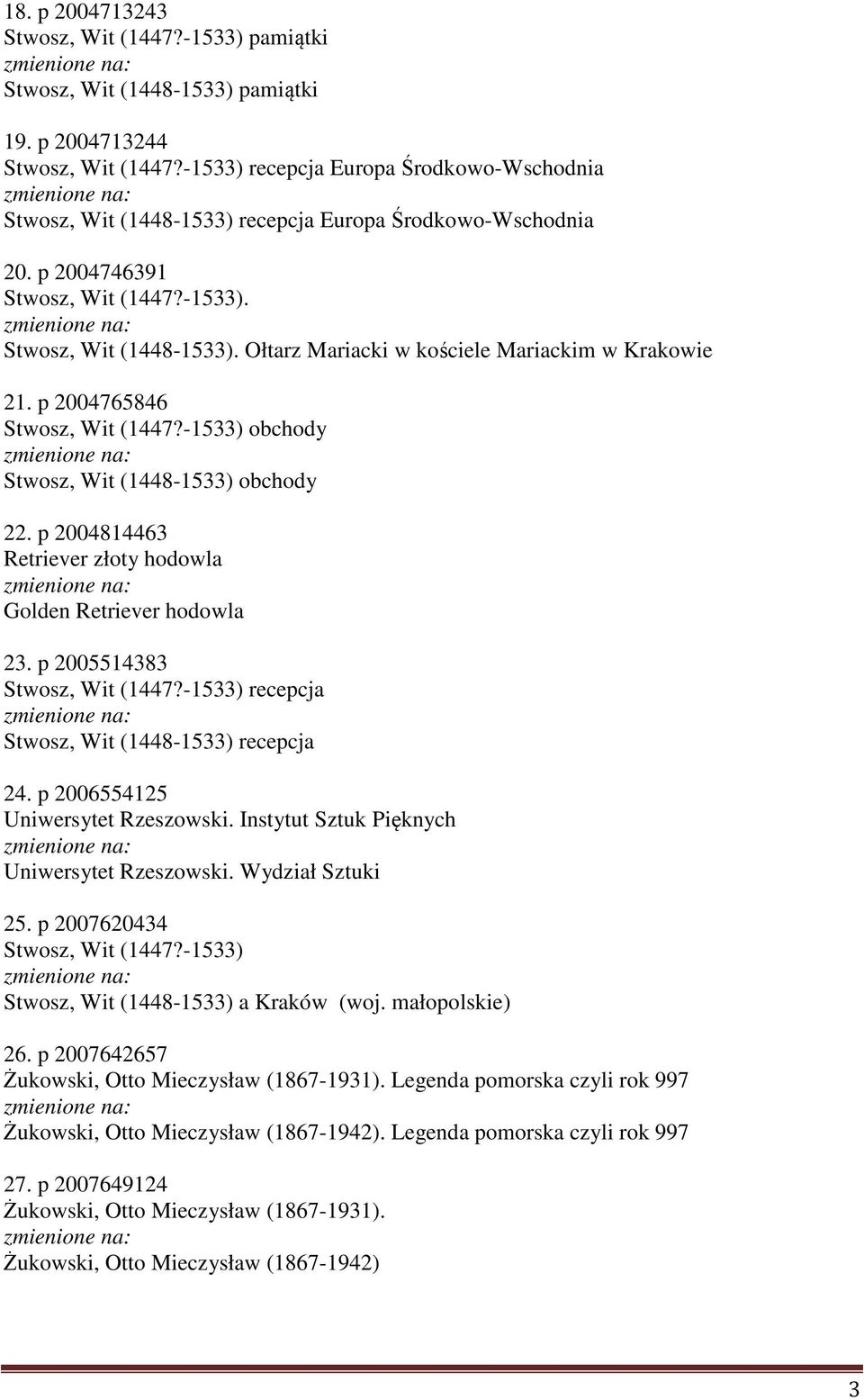 p 2004765846 Stwosz, Wit (1447?-1533) obchody Stwosz, Wit (1448-1533) obchody 22. p 2004814463 Retriever złoty hodowla Golden Retriever hodowla 23. p 2005514383 Stwosz, Wit (1447?