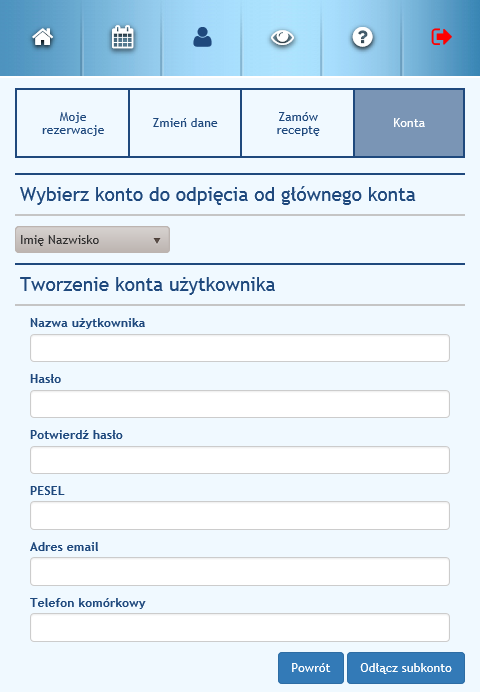 23 Rys. 29. Okno wyboru obsługiwanego konta 5.4.3. Odłączanie subkonta Opcja odłączania subkonta pozwala na jego odpięcie i zmianę na konto zwykłe.