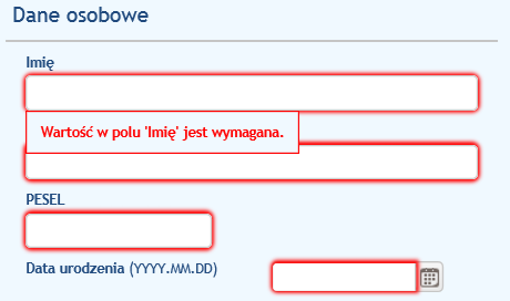 6 UWAGA: W przypadku potrzeby utworzenia konta osobie, której nie nadano jeszcze numeru PESEL, należy zaznaczyć opcję PESEL opiekuna