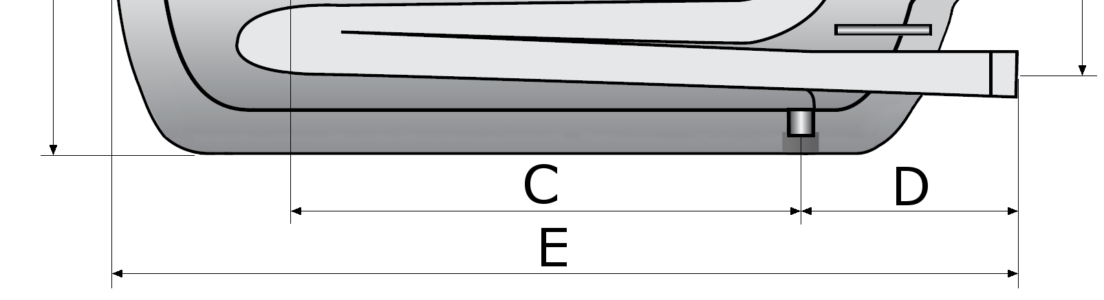 Osłona 5 czujnika temp. mm ø 10 zewn. Odpływ wody 6 grzewczej cal G1¼" zewn. 7 Dopływ z.w.u. cal G¾" wewn.