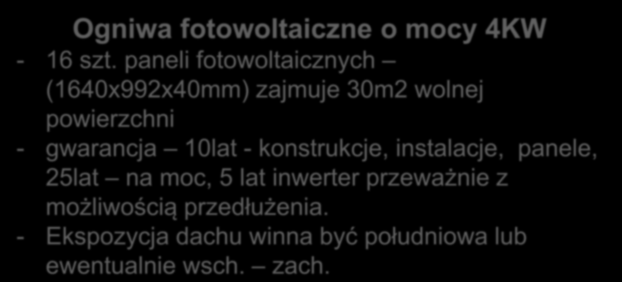 Ogniwa fotowoltaiczne o mocy 4KW - 16 szt.