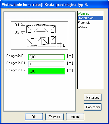 3. Definicja geometrii Do definicji geometrii kratownicy uŝyjemy biblioteki KONSTRUKCJE TYPOWE. Klikając po prawej stronie na.