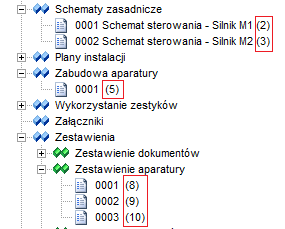 Wersja V8R1 Nowości 41. Program nadaje wstawianym schematom i zestawieniom kolejny wolny numer porządkowy.