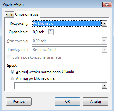 Animacja niestandardowa Na liście Kategoria mamy możliwość wybrania sposób pojawienia się obiektu na slajdzie Na liście Efekt mamy możliwość wybrania efektu jaki ma zostać zastosowany podczas