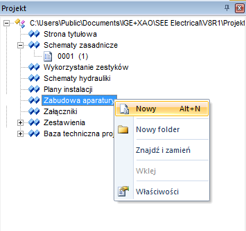 4. Zabudowa aparatur 4.1 Wprowadzenie Ten rozdział pokazuje, w jaki sposób tworzyć rysunki zabudowy aparatury np. w szafach, pulpitach.