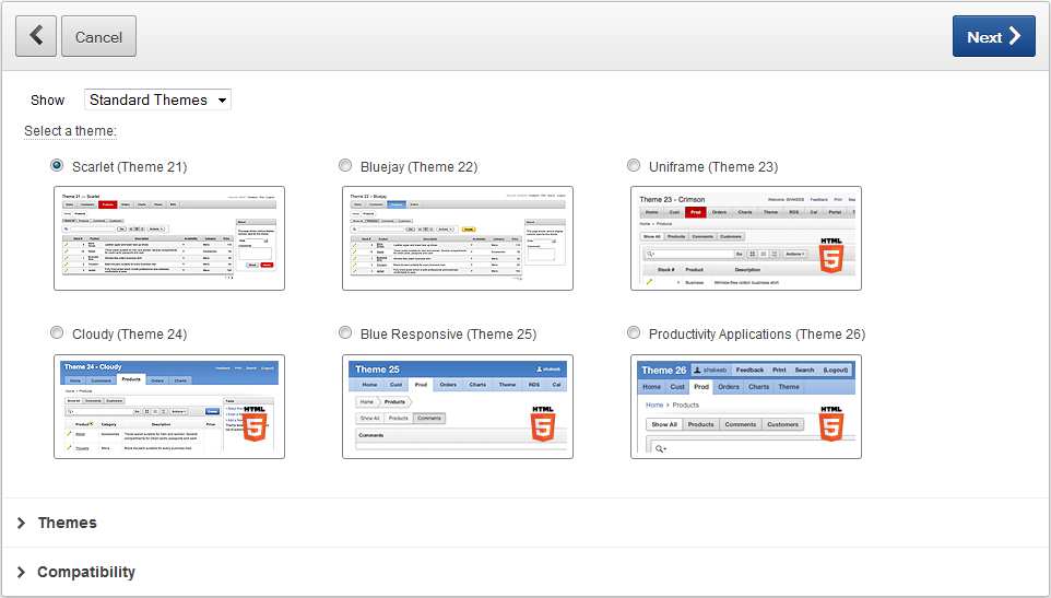 metody uwierzytelniania użytkowników aplikacji (pole Authentication Scheme) przez Oracle APEX (wartość: Application Express), przez system zarządzania bazą danych (wartość: Database Account) lub brak