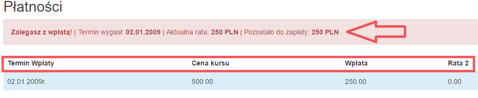 Klikając w Wiadomości, w oknie wyświetlą się wszystkie do tej pory otrzymane wiadomości.