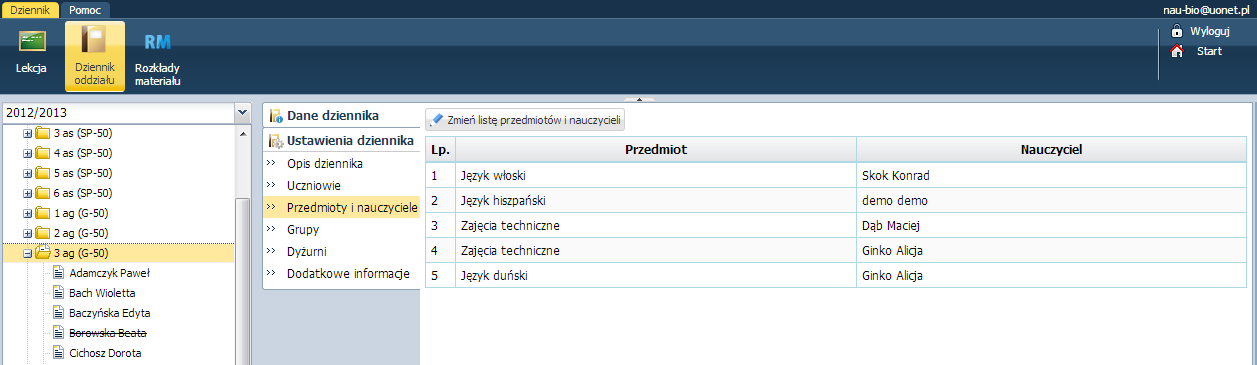 Korzystanie z modułu Dziennik oddziału Rysunek 43.