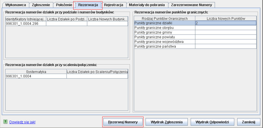 Uzupełnienie danych o liczbie nowych numerów obiektów odbywa się poprzez dwukrotne kliknięcie lewym klawiszem myszy w polu oznaczonym jako: Liczba, wpisanie odpowiedniej wartości i zatwierdzenie