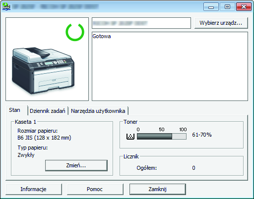 8. Konfiguracja urządzenia przy użyciu narzędzi Używanie Smart Organizing Monitor Aby używać Smart Organizing Monitor zainstaluj sterownik drukarki.