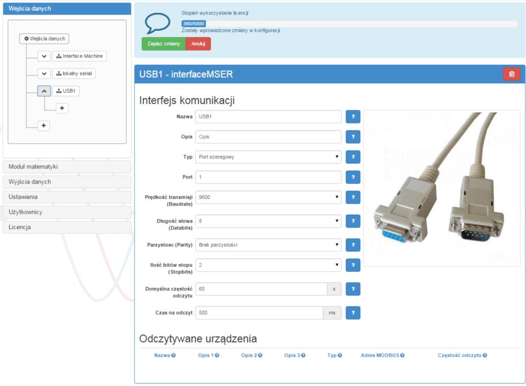 MeternetPRO - Instrukcja użytkowania Wejścia danych Konfiguracja sieci zdalnego odczytu.