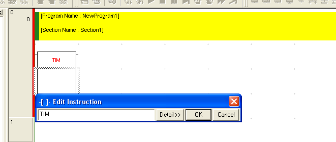 Rys. 3 Wybór odpowiedniej instrukcji Wybieramy instrukcję TIM i wstawiamy do projektu (rys. 4) Rys. 4 Wstawiony blok TIM do projektu Definiujemy teraz parametry opisujące timer.