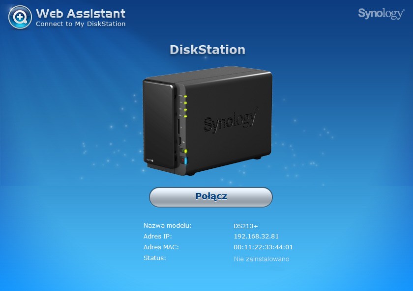 Rozdział Instalacja oprogramowania DSM na Rozdział 3: serwerze DiskStation 3 Po ukończeniu instalacji sprzętu, zanim będzie można używać serwera DiskStation, należy zainstalować na nim system