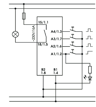 1.4. Przekaźnik SIR 16V Przekaźnik na prąd impulsowy SIR 16V słuŝy do załączania i wyłączania odbiorników oświetleniowych, grzejnych itp. o maksymalnym prądzie 16 A.