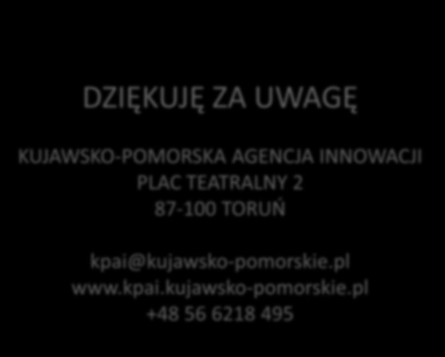 REFERUJĄCY: MACIEJ KRUŻEWSKI PREZES KPAI DZIĘKUJĘ ZA UWAGĘ KUJAWSKO-POMORSKA AGENCJA INNOWACJI PLAC