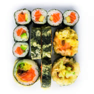 sets 37 zł 37 zł 37 zł Set Maki 6x philadelphia futomaki, 6x maki z łososiem i awokado Set Kabayaki 6x Futo Grill Kabayaki, 6x maki z łososiem Set Sake Ten 6x łosoś w futomaku w tempurze z ogórkiem,