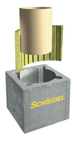 System kominowy Schiedel Rondo Plus Opis wyrobu Schiedel Rondo Plus to zestaw trójwarstwowych, dwuściennych, ceramiczno betonowych profili kominowych.