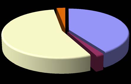 Udział poszczególnych składników przychodów w 2012 roku (łącznie z Osiedlem Akademickim "Przyjaźń") 2,6% 40,9% 54,5% 2,0% Dotacja MNiSW Badania naukowe Środki własne Inne Podział dotacji podmiotowej