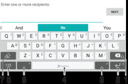 Wprowadzanie tekstu Klawiatura ekranowa SwiftKey jest domyślnym dostawcą funkcji wprowadzania tekstu.